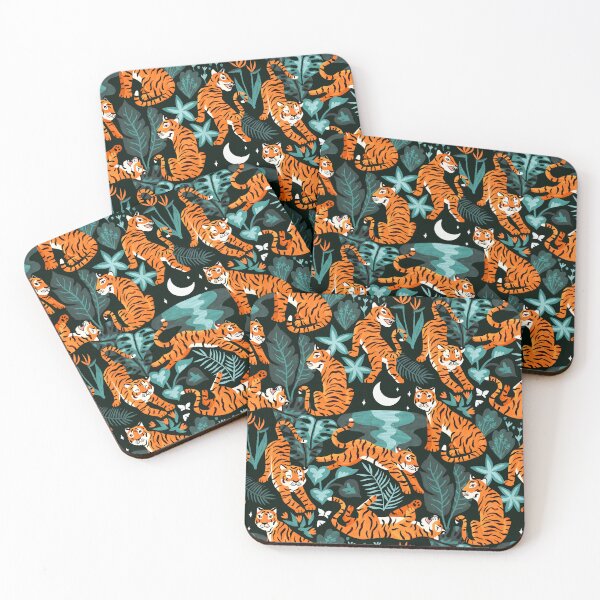 Item preview, Year of the Water Tiger - Teal Jungle designed and sold by TigaTiga.