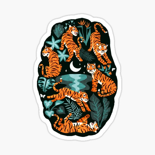 Vista previa del artículo con la obra «Año del tigre de agua - Selva verde azulado», diseñado y vendido por TigaTiga.
