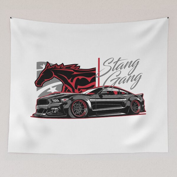 Item preview, Black Stang Gang Sporty Racing Car Red Horse designed and sold by halleinstyle.
