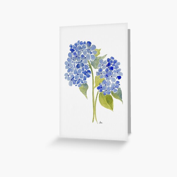 Item preview, Blue Gouache Hydrangea  designed and sold by JRoseDesign.