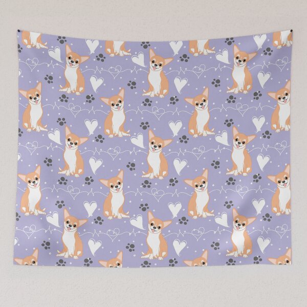 Item preview, LOVE Red White Chihuahua 4 designed and sold by Lulupainting.