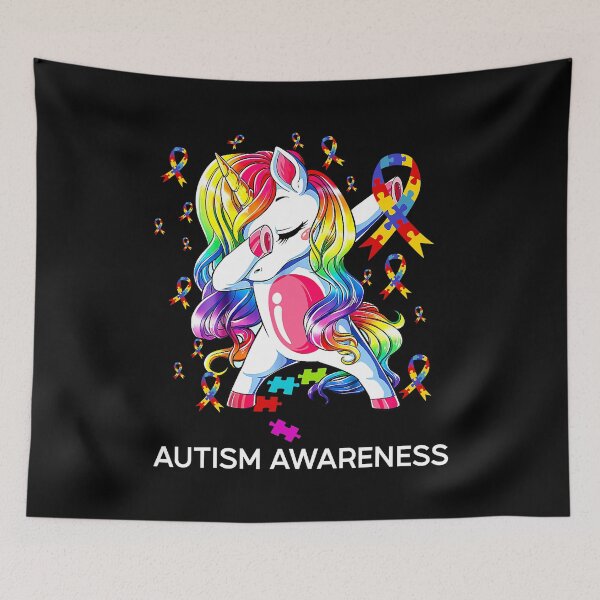 Item preview, Dabbing Unicorn Ribbon Puzzle Autism Awareness Boy Girls designed and sold by HaaChris-Artis.