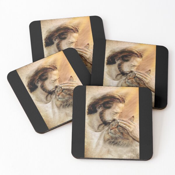 Item preview, Jesus with lovely Maine coon - for Maine coon lover   designed and sold by koenhfu06.