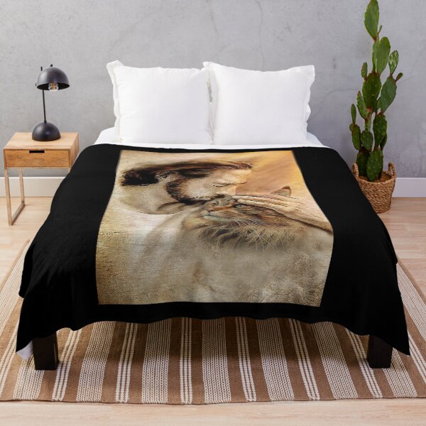 Item preview, Jesus with lovely Maine coon - for Maine coon lover designed and sold by koenhfu06.