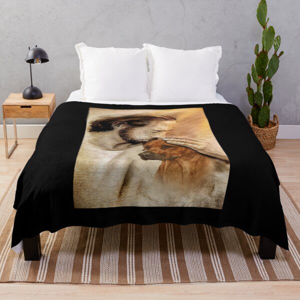 Item preview, Jesus with lovely Rhodesian Ridgeback - dog lover designed and sold by toniobnd51.