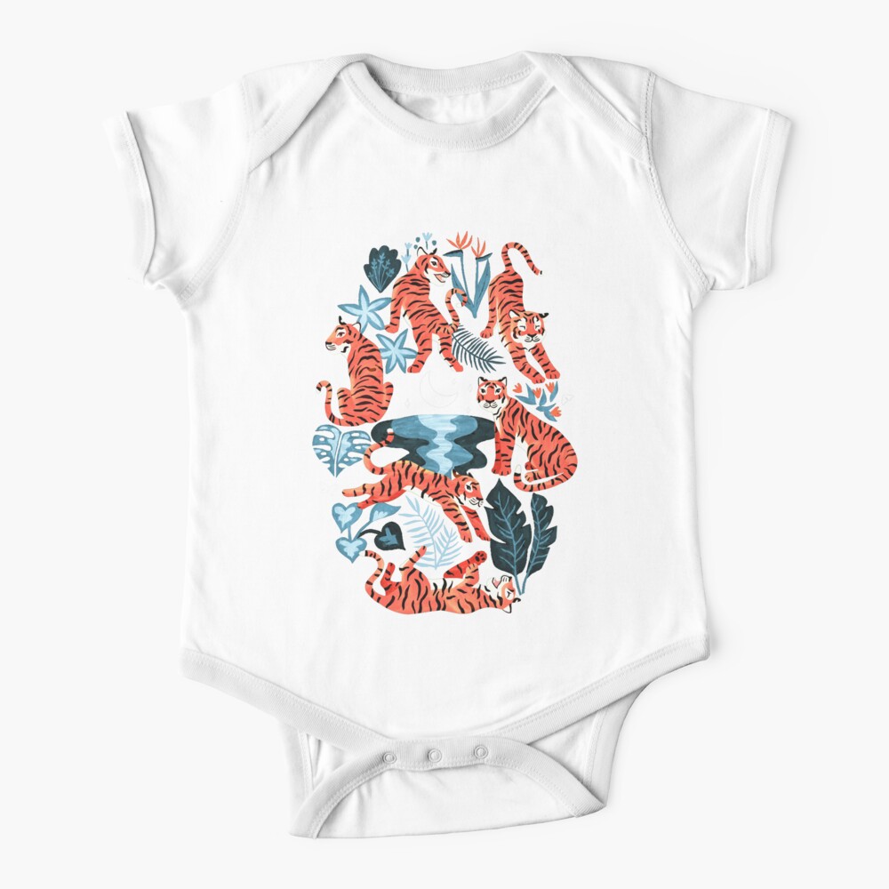 Year of the Water Tiger - Coral & Turquoise Baby One-Piece
