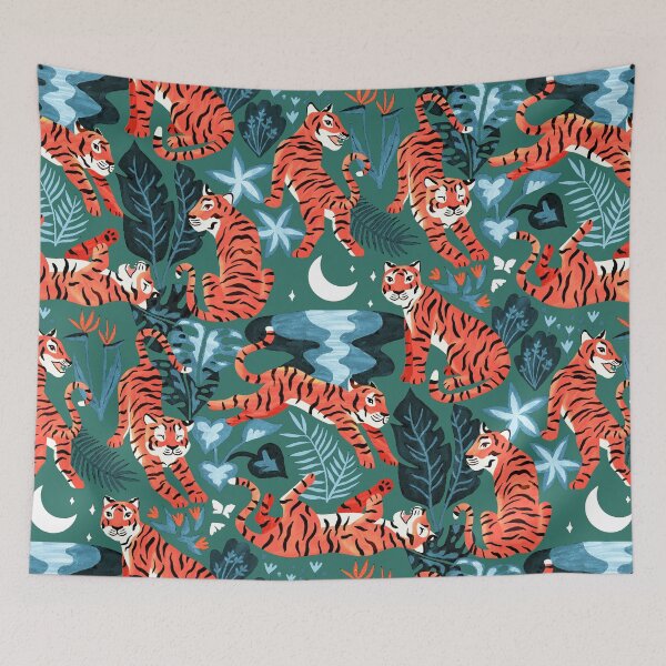 Item preview, Year of the Water Tiger - Coral & Turquoise designed and sold by TigaTiga.