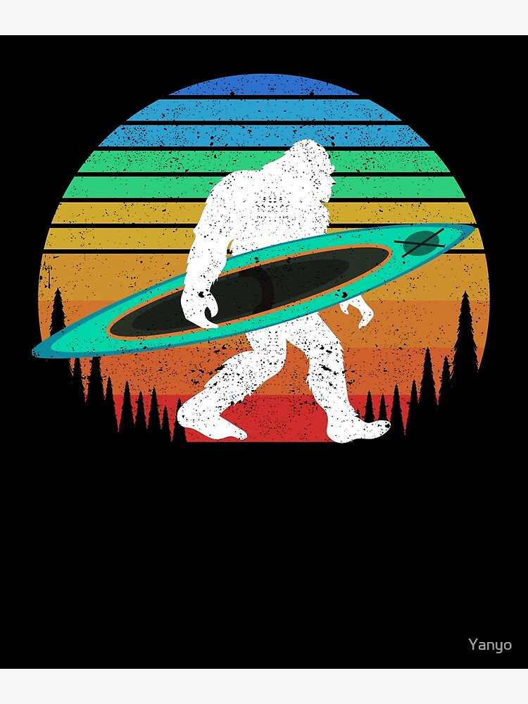 “Bigfoot kayak paddling lake white water canoe” Poster for Sale by