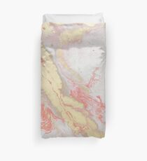 Coral Metallic Royalty Fluid Painting Duvet Cover