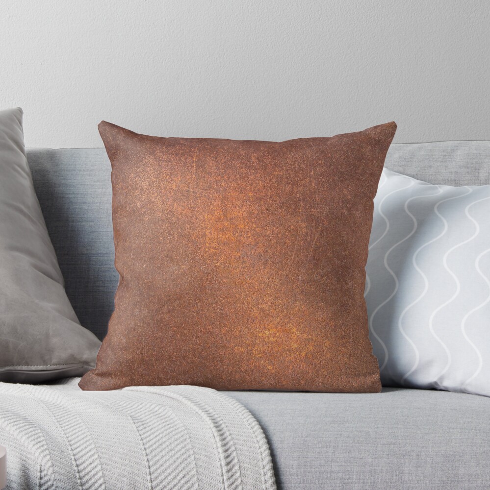 Old metal iron rust Throw Pillow