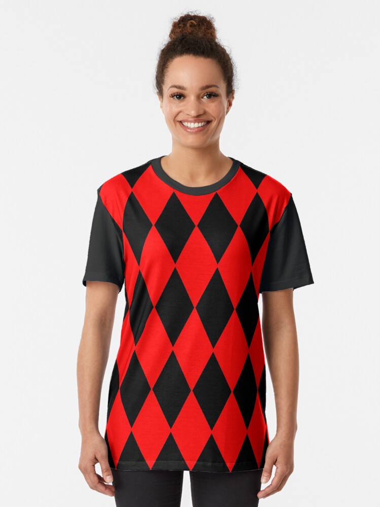 ◆BLACKBLOND◆ Vivid Classic Smile Logo T-Shirt Red Red and Black | Happy Face | Black |