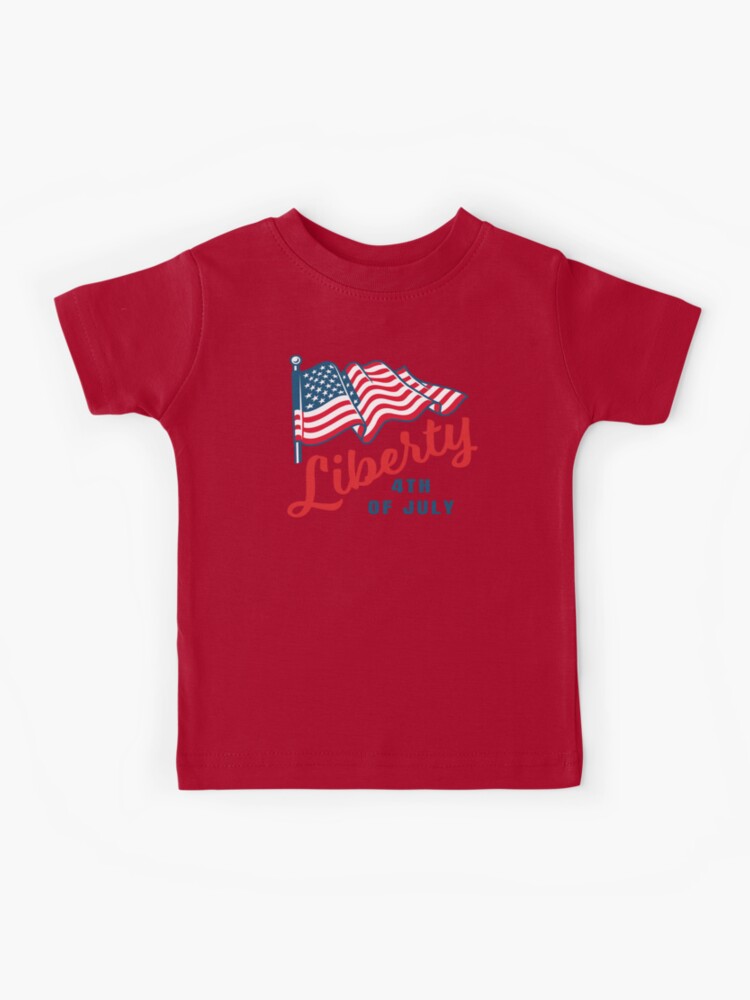 USA Patch Short Sleeve Shirt - Kids 4th of July Tee, 4T