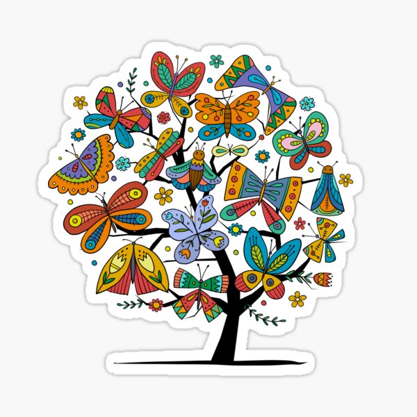 "Butterfly tree" Sticker for Sale by Kudryashka Redbubble