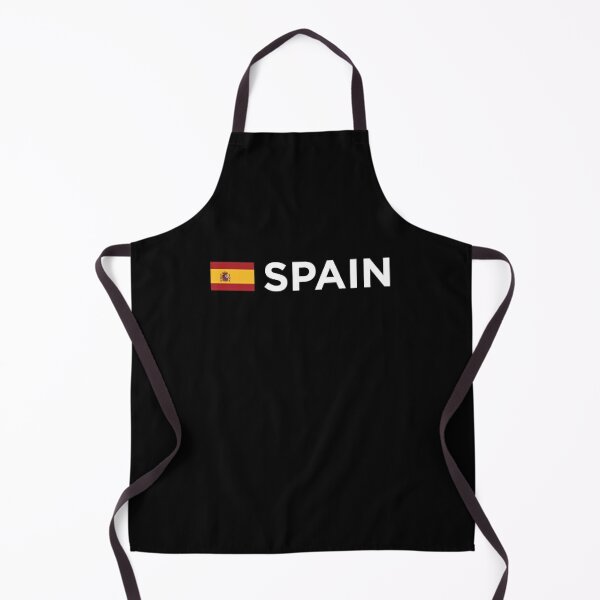 Delantal blanco bandera España personalizado. La Tienda de España