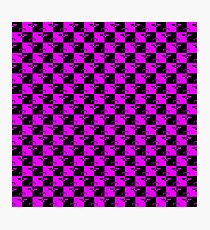 Hot Pink and Black Checkerboard Scales of Justice Legal Pattern Photographic Print