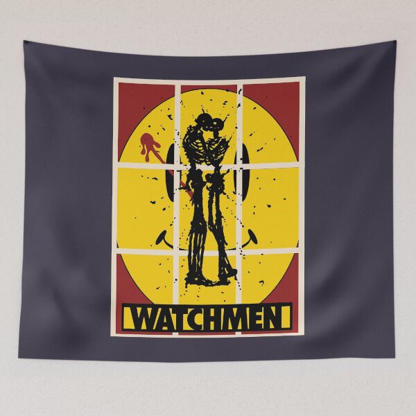 Aperçu de l'œuvre Grey Watchmen smiley face à une explosion nucléaire créée et vendue par WandaRoth88.