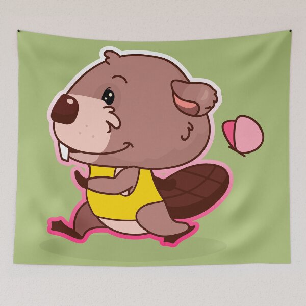 Item preview, Mr Paddles the Beaver Running designed and sold by cutieotter.