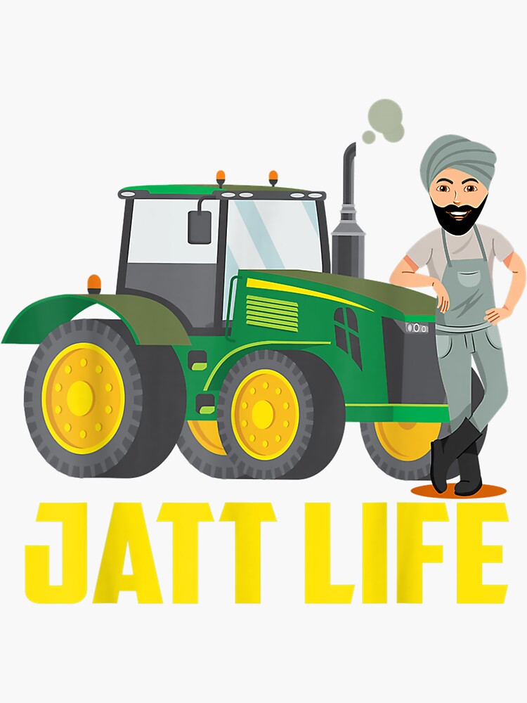 uncle-jee-punjabi-farmer-jatt-life-tractor-sticker-for-sale-by