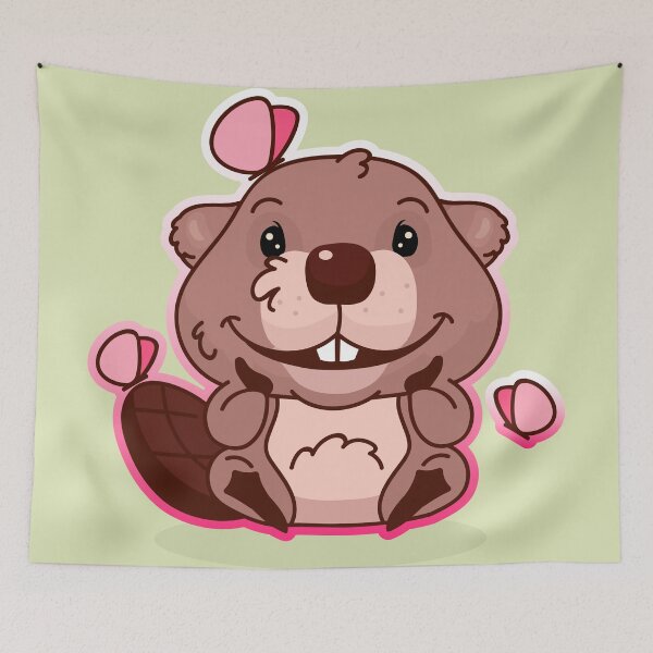 Item preview, Mr Paddles the Beaver with Butterlies designed and sold by cutieotter.