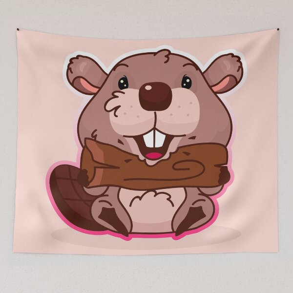 Item preview, Mr Paddles the Beaver Chopping Wood designed and sold by cutieotter.