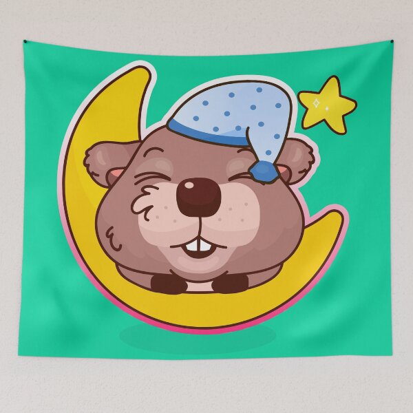 Item preview, Mr Paddles the Beaver Sleeping designed and sold by cutieotter.