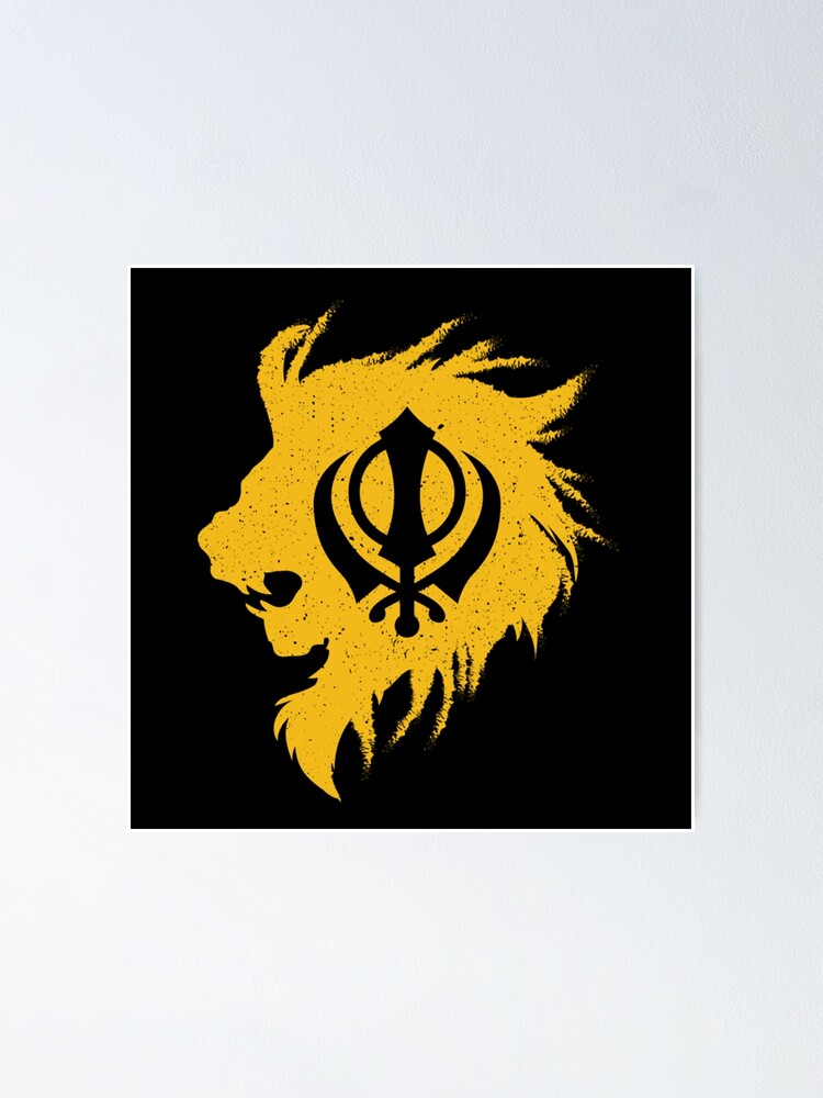 Khanda Lion Kaur Punjabi Sikhism Sikh Gift Poster For Sale By Travisvgnagui Redbubble