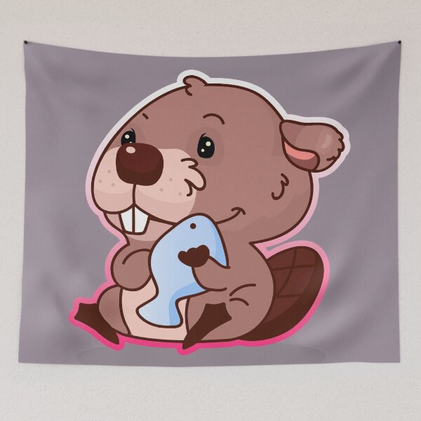 Item preview, Mr Paddles the Beaver Caught a Fish designed and sold by cutieotter.