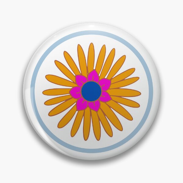 Artikelvorschau, Retro buntes orange, rosa blaues Blumen-Muster auf hellblauem Hintergrund entworfen und verkauft von Digitalme Designs.