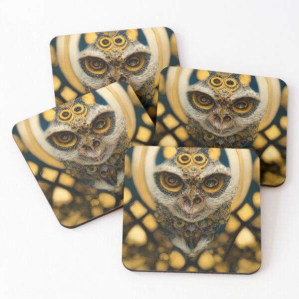 Item preview, Psychedelic Owl #4 | Owl | Bird Of Prey | Gustav Klimt | Alphonse Mucha designed and sold by lrjtucker.
