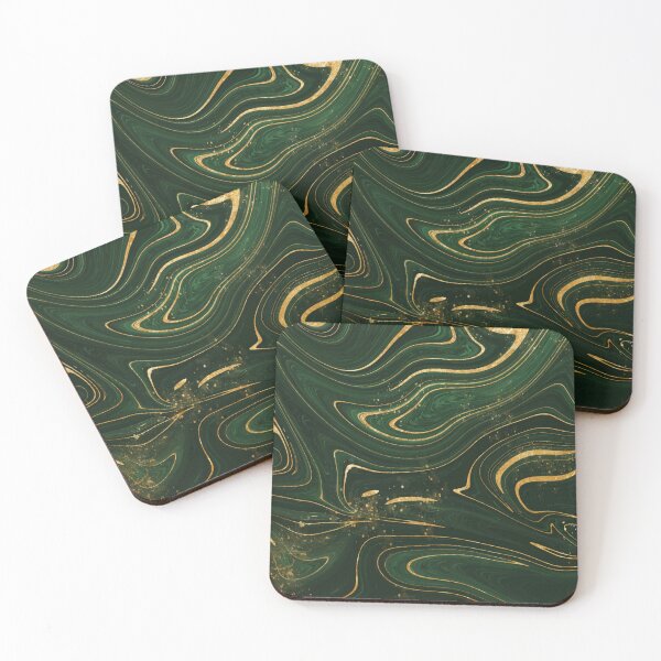 Item preview, Emerald green and gold malachite pattern designed and sold by Fus-art94.