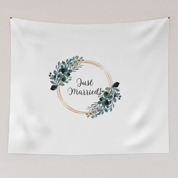 Item preview, JustMarried! | Laurels with Gold Borders designed and sold by JustSeasons.