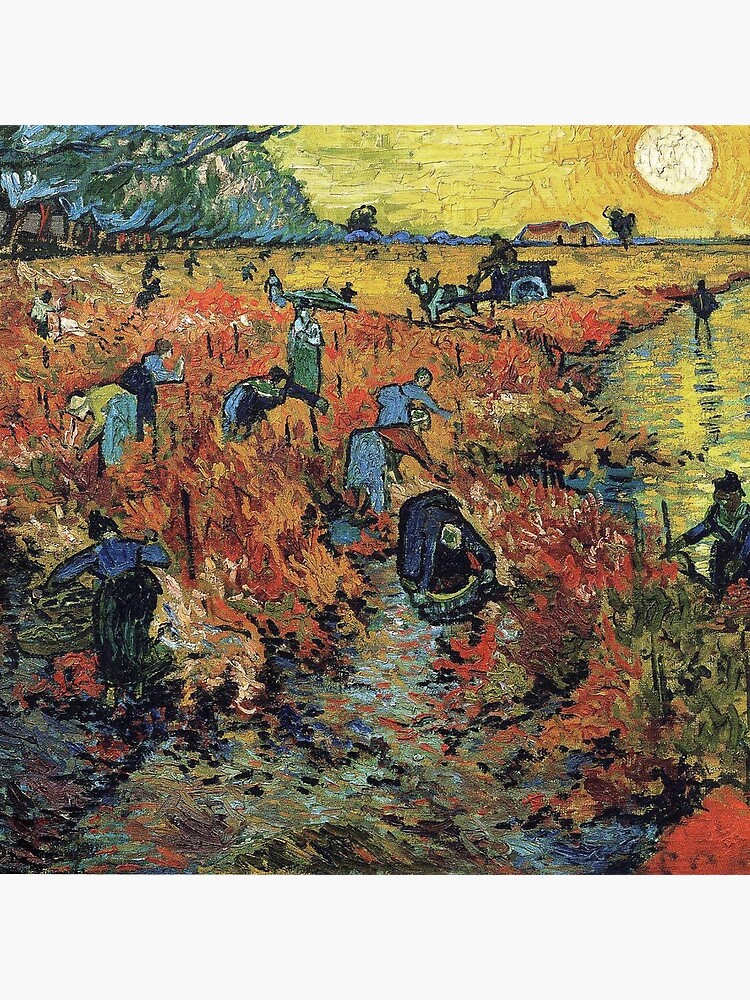 The Red Vineyards Oil Painting on Burlap by Vincent van Gogh by podartist