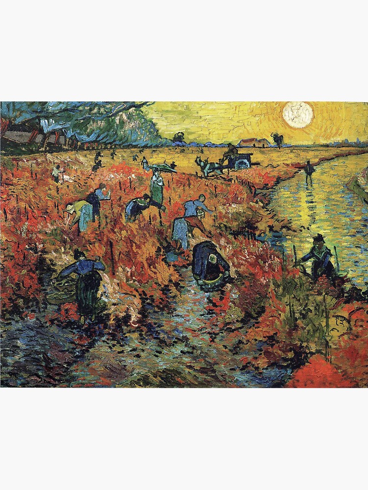 The Red Vineyards Oil Painting on Burlap by Vincent van Gogh by podartist