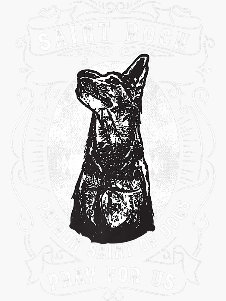 "St Roch Dog Patron Saint of Dogs Pet Lovers Catholic Prayer" Sticker