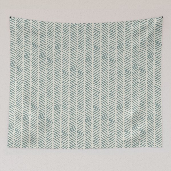 Item preview, Handdrawn Herringbone - Moody Blue on Alabaster White designed and sold by NolkDesign.