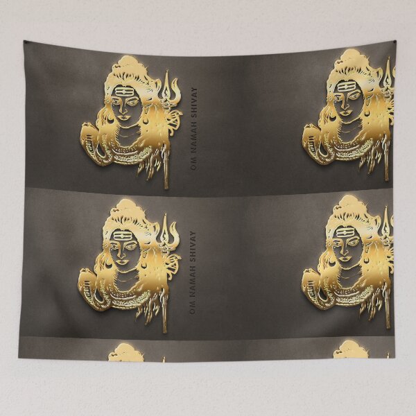 Item preview, lord shiva Golden art. 3D Render Illustration written on the side “Om Namah Shivay” meaning Adoration to Lord Shiva, Is the most popular Hindu Mantra in Shaivism.  designed and sold by KARTICK DUTTA.