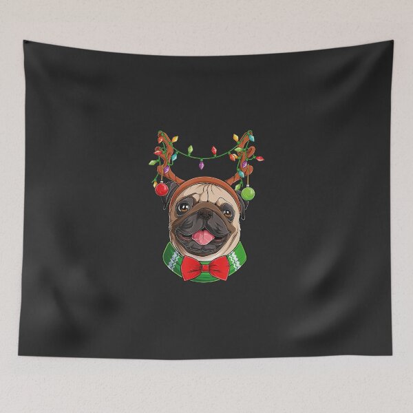 Artikelvorschau, Lustiges Weihnachtspug-Hundekopf-Weihnachten entworfen und verkauft von geddiemshow.