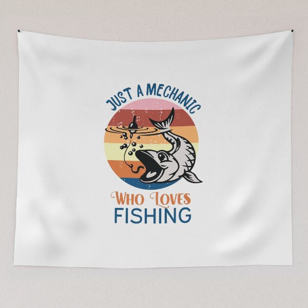 Item preview, Just A Mechanic Who Loves Fishing designed and sold by beefrancky.