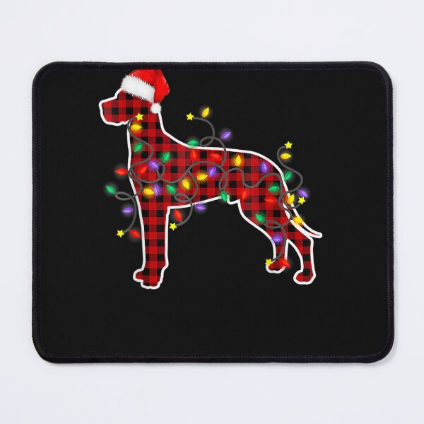 Item preview, Red Plaid Great Dane Dog Christmas Lights Pajama designed and sold by maginnbealric.