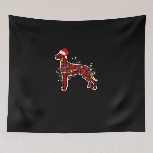 Item preview, Red Plaid Great Dane Dog Christmas Lights Pajama designed and sold by maginnbealric.
