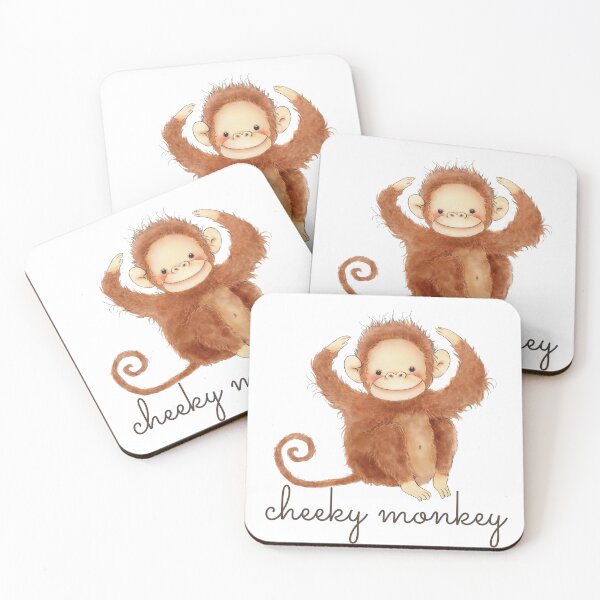 Item preview, Cheeky Monkey, Funny Monkey, Brown Monkey designed and sold by PrintinglyArt.