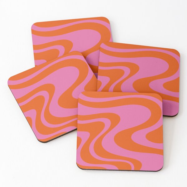 Item preview, Hot Pink and Red Orange Wave Machine Abstract Retro Swirl Pattern designed and sold by kierkegaard.