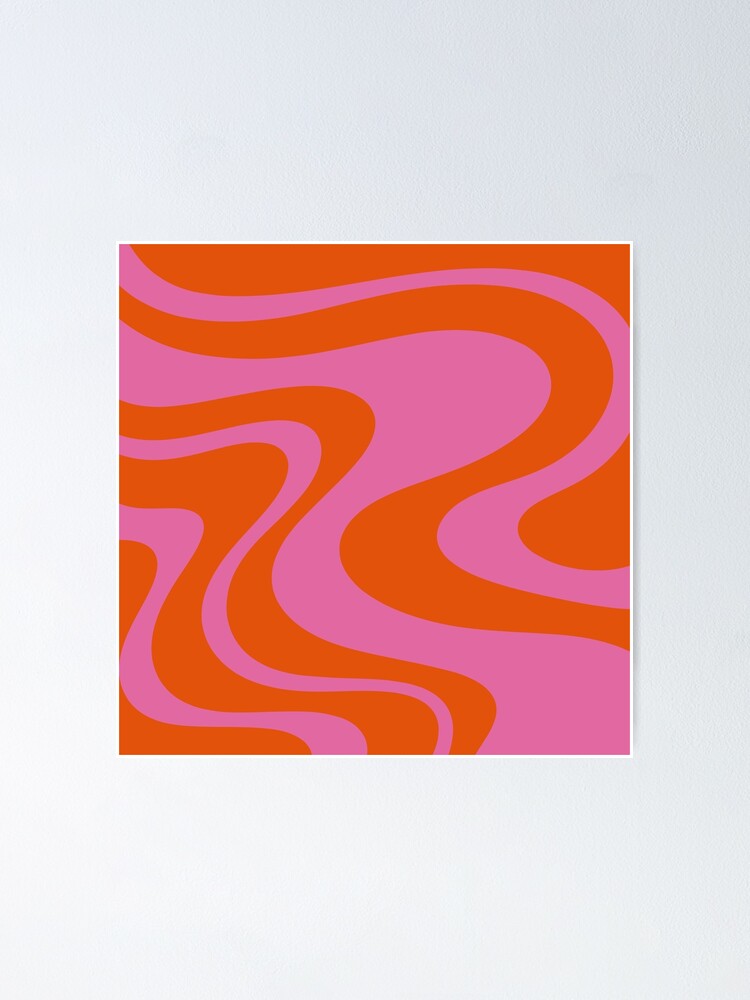 Hot Pink and Red Orange Wave Machine Abstract Retro Swirl Pattern Poster  for Sale by kierkegaard