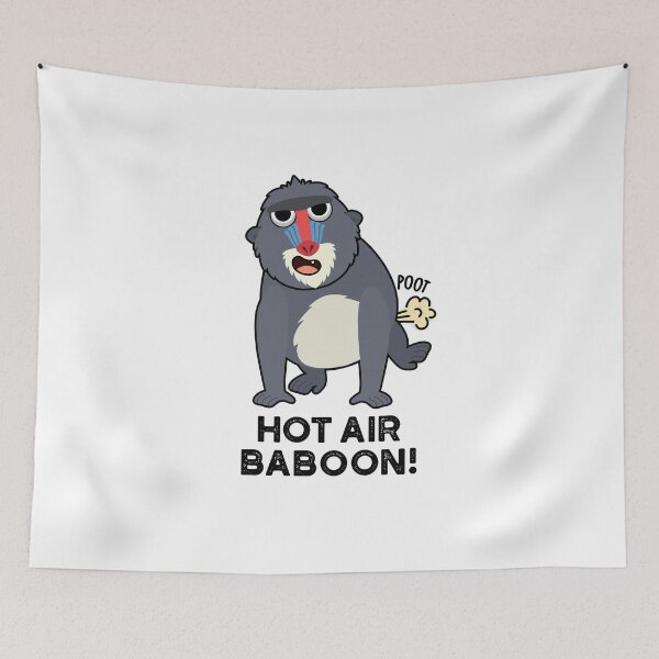 Item preview, Hot Air Baboon Funny Farting Monkey Puns  designed and sold by punnybone.