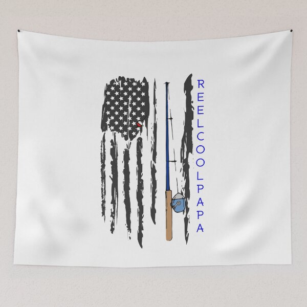 Item preview, Reel Cool Papa American Flag Fishing Pole Fisherman Patriot USA Outdoors Lake Fishermen designed and sold by CarantinedChaos.