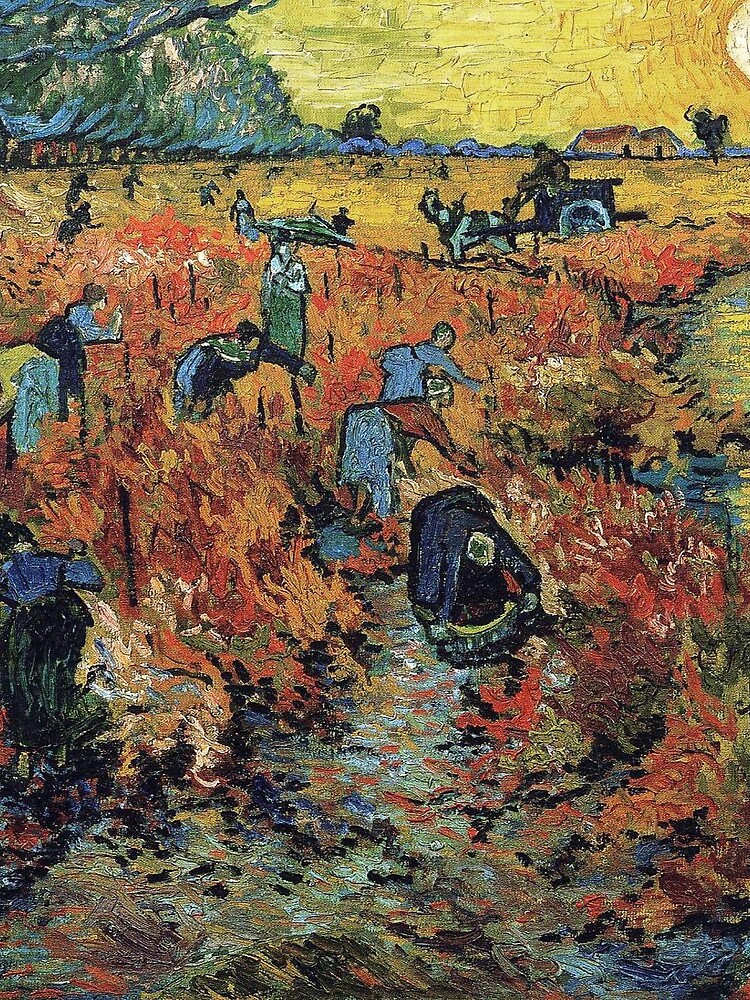 The Red Vineyards Oil Painting on Burlap by Vincent van Gogh by podartist
