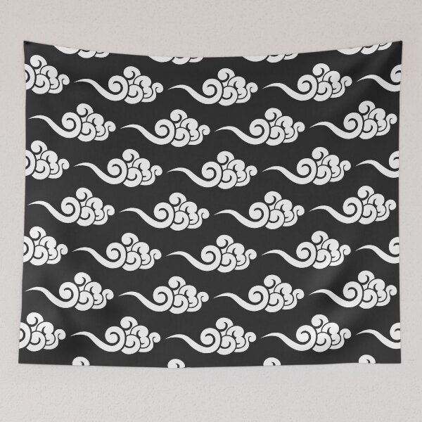 Item preview, Chinese Clouds Pattern on Black Background designed and sold by Ayoub14.