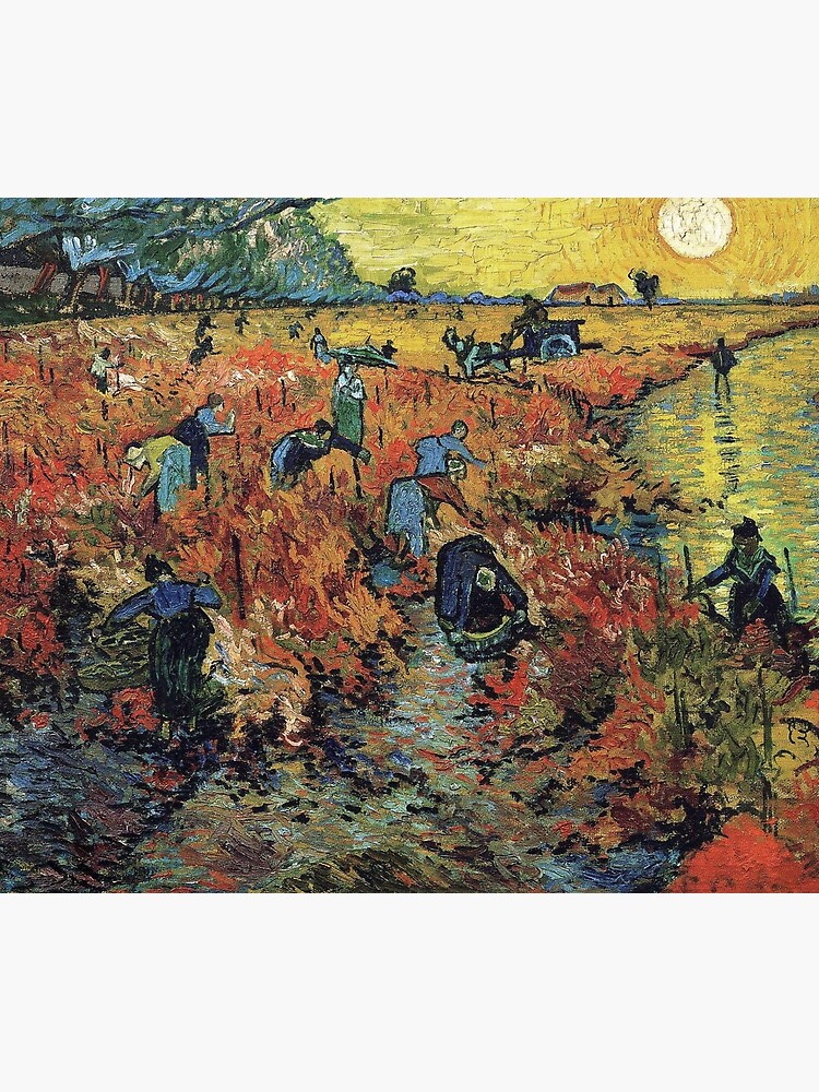 The Red Vineyards Oil Painting on Burlap by Vincent van Gogh by podartist