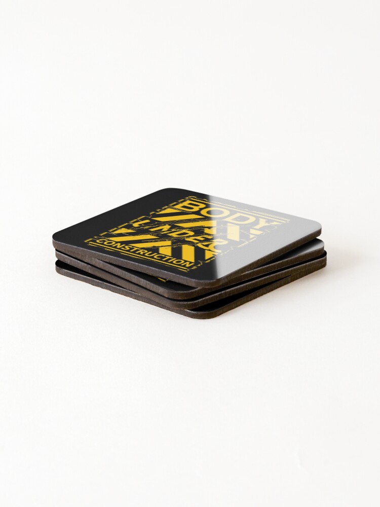 Thumbnail 4 of 5, Coasters (Set of 4), Body under construction patch design designed and sold by Color-Lab.