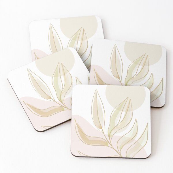 Item preview, Line art golden leaf abstract illustration designed and sold by RoseMaryWP.